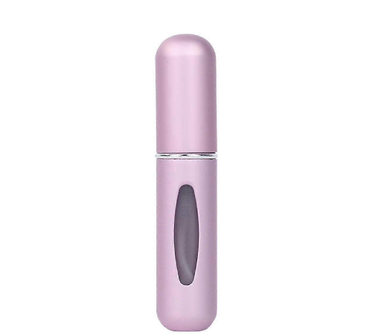 5ml Travel Perfume Atomizer Refillable Spray Bottle with Window Leakproof Aluminum Pink 3