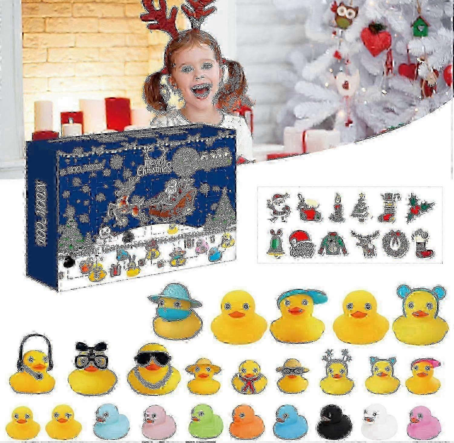 Christmas Countdown Set with Rubber Duck Collection for Kids