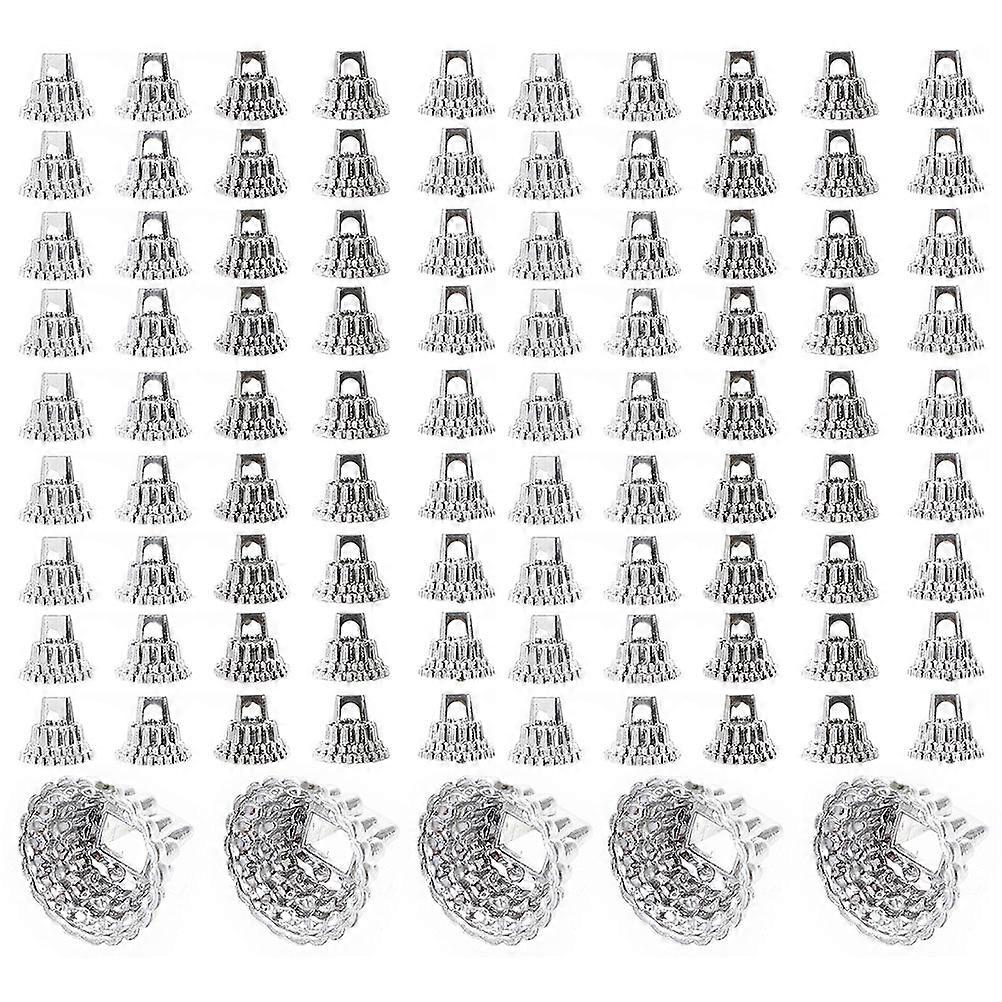 Plastic Christmas Ornament Caps for DIY Xmas Decorations 100Pcs Pack