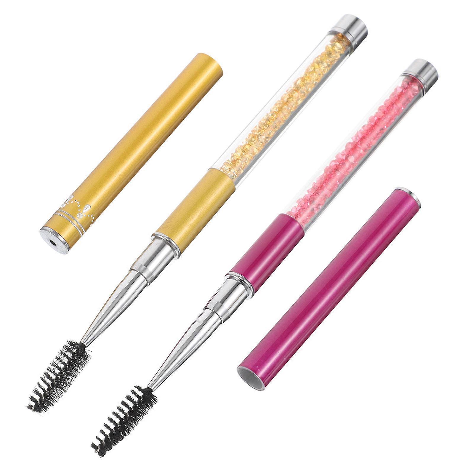 Eyelash Brush with Caps Spiral Shape 2Pcs for Eyelash Curling