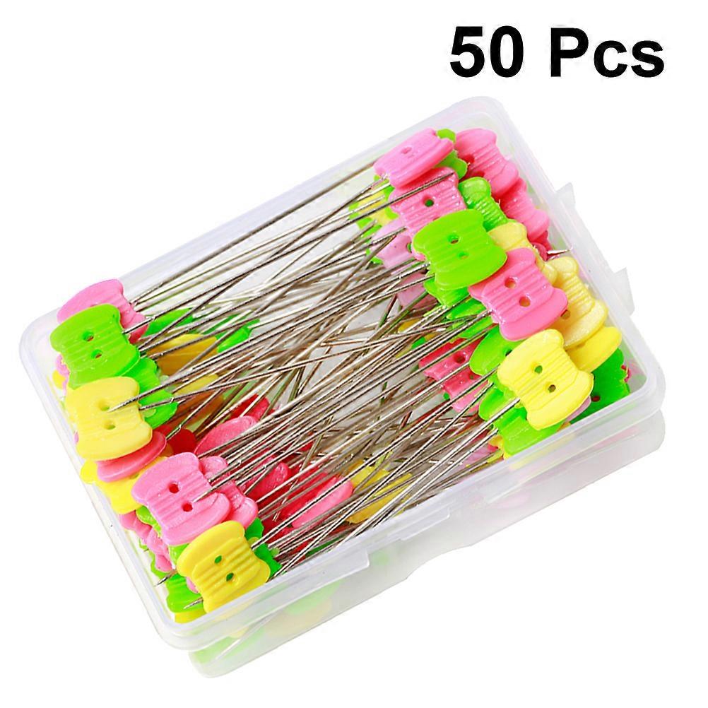 Button Head Pins Flat Sewing Box for Craft Projects 100Pcs