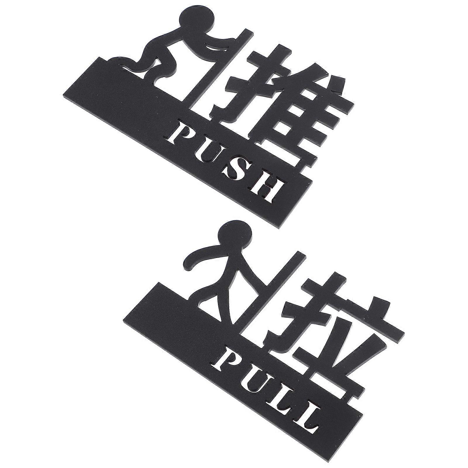 Door Indication Sign Acrylic Push and Pull Signs for Glass Doors 4Sets