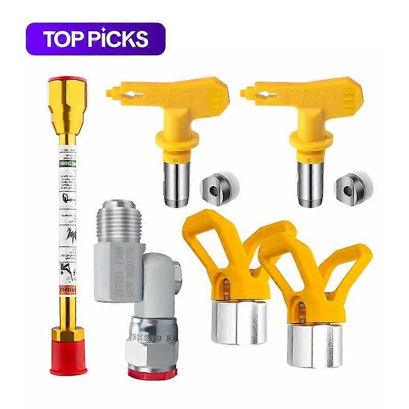 Paint Spray Tool Kit, 1 Set 180�� Rotating Paint Spray Connector Kit, Including Connector, Extension Rod, Nozzle Protector & Nozzle, Paint Sp