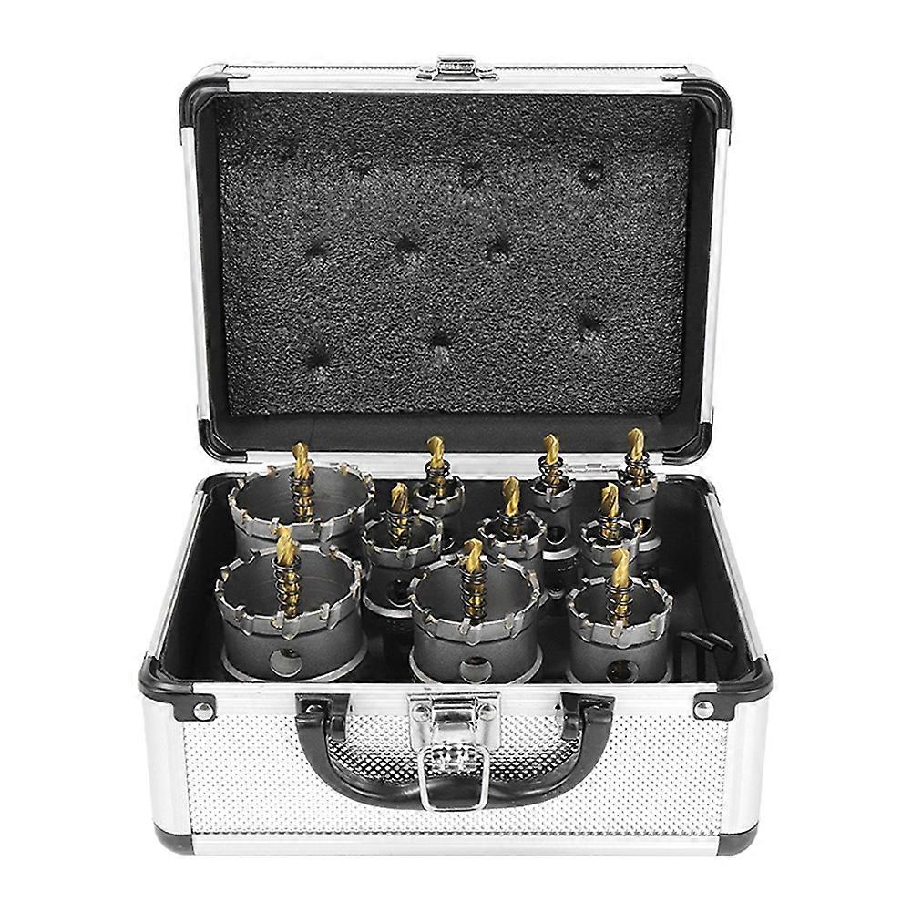 16-53mm Drilling Crown for Stainless Steel TCT Hole Saw Set Tungsten Carbide Tipped Drill Bits for Metal Iron 12pcs