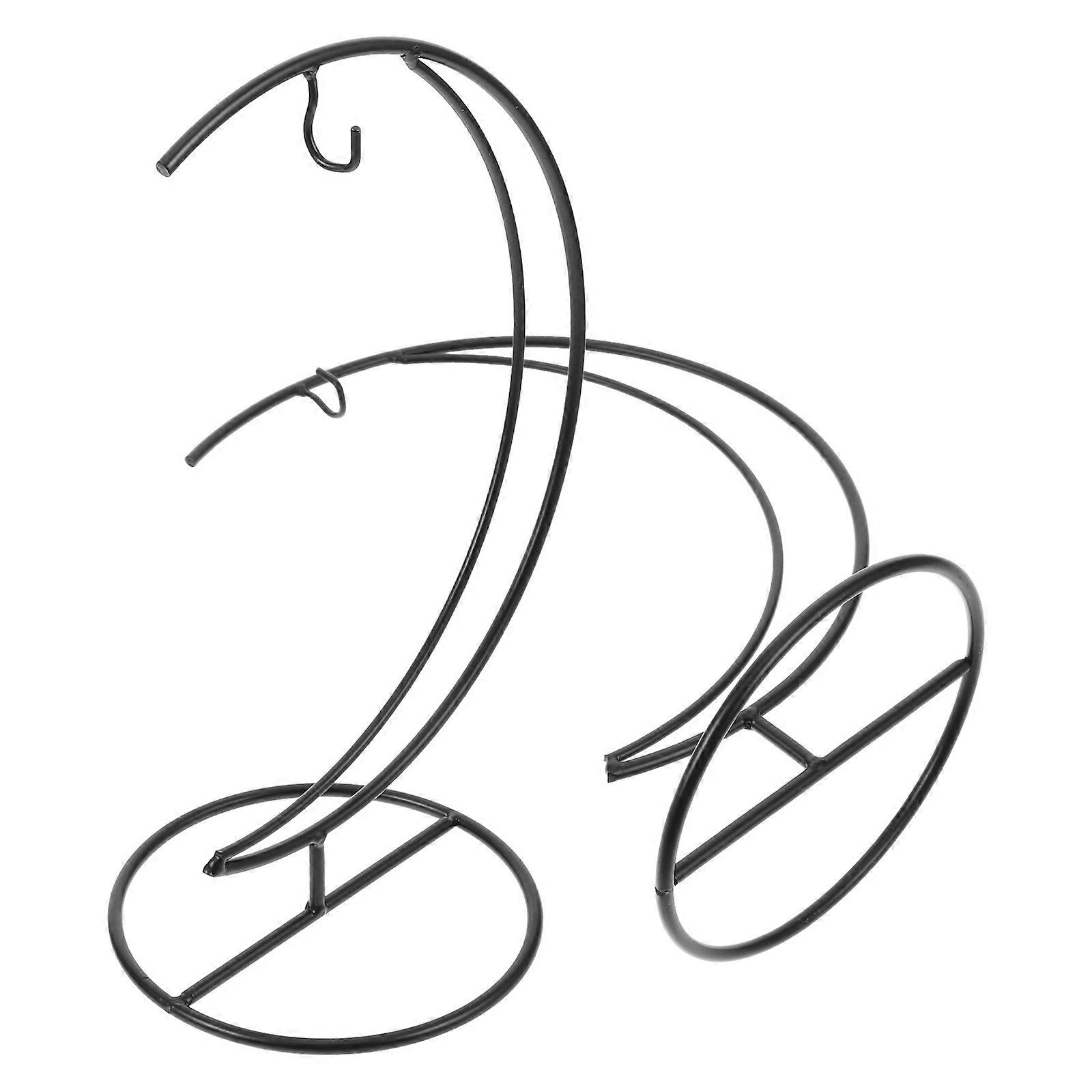 Creative Moon-Shaped Ornament Display Stand for Hanging 2Pcs Black Hooks