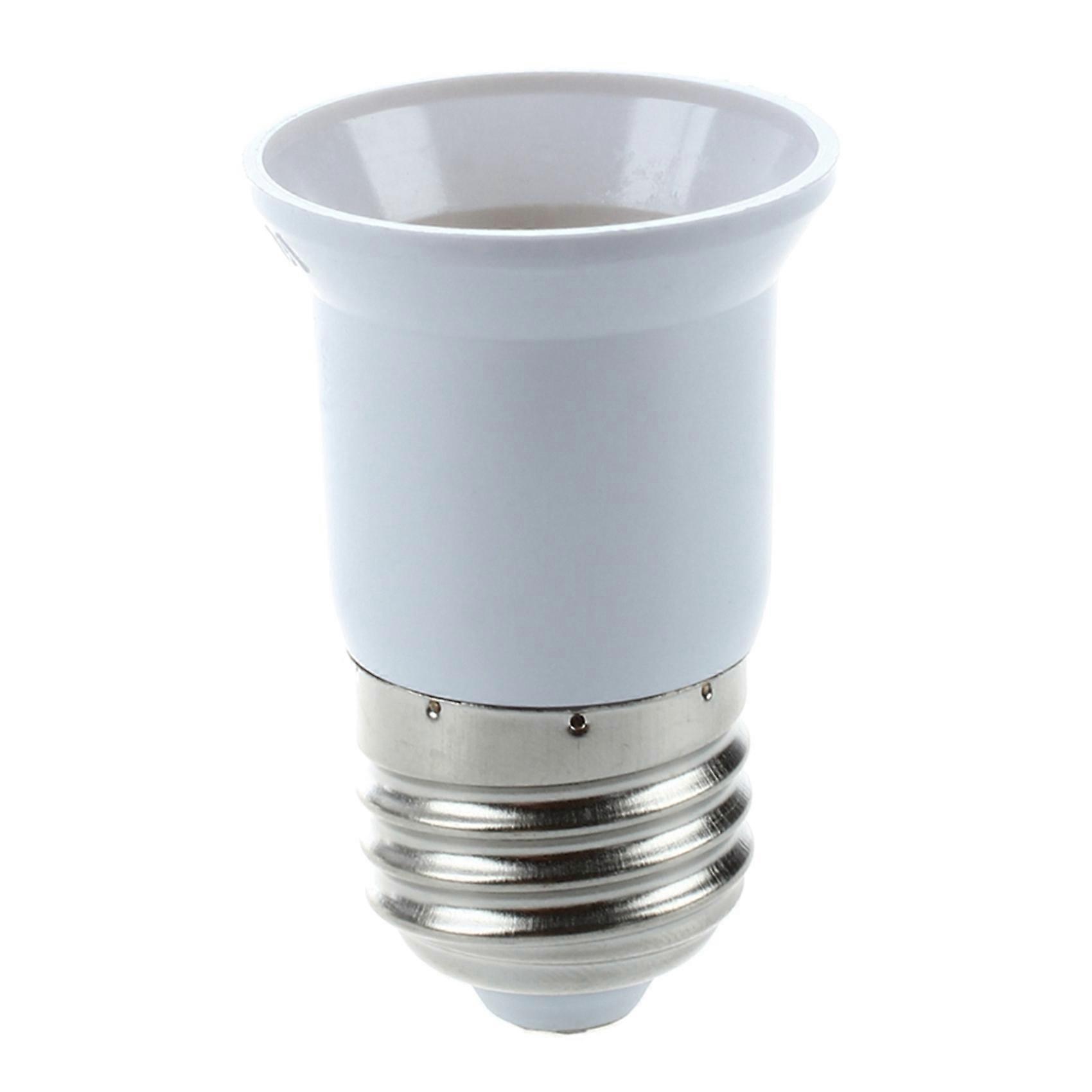 4X E27 to E27 Bulb Holder Silver Tone White Adapter Extender