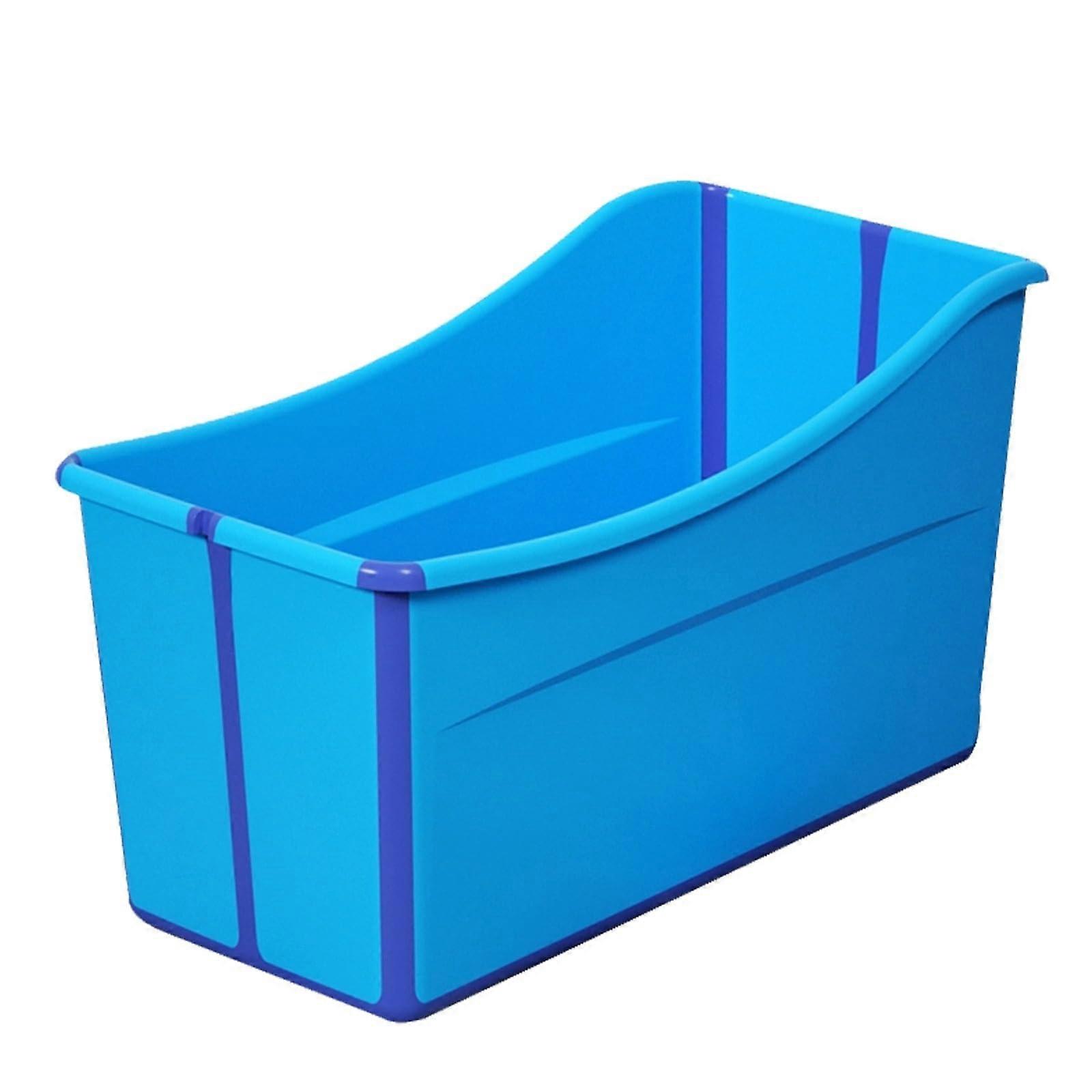 Portable Folding Bathtub for Small Spaces, Lightweight Blue Design, Ideal for Adults and Children, Easy to Move