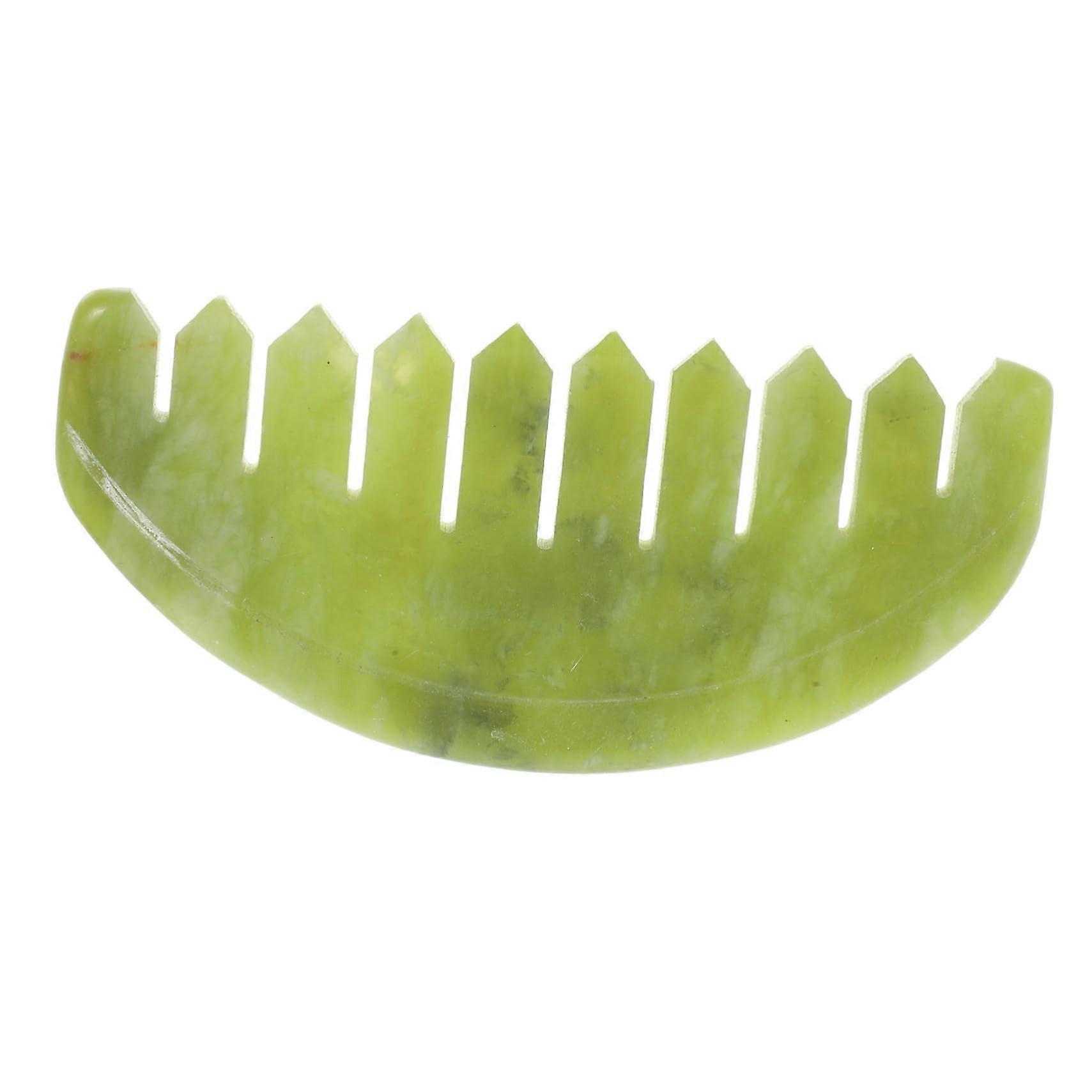 Jade Scalp Massager Comb with Ergonomic Grip and Smooth Polished Surface for Relaxation
