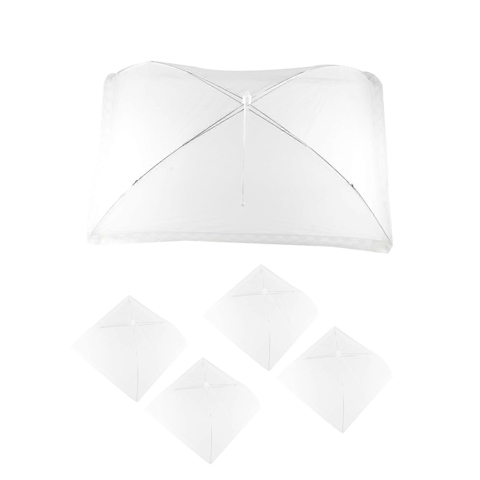 Set of 5 Foldable Mesh Food Covers InsectProof Large and Small Tents for Picnic BBQ Parties