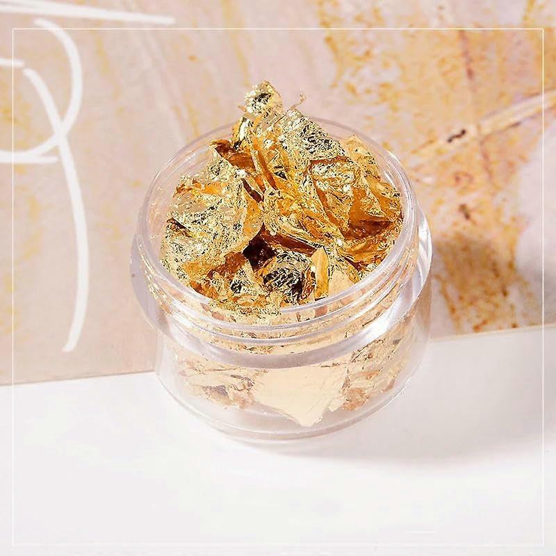 Gold Silver Leaf Foil Sheets for Nails Luxury 3D Glitter Sequins Easy DIY Manicure Decorations