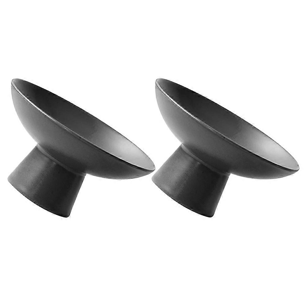 Dry Fruit Plate Ceramic Footed Bowl for Storage Use 2Pcs Black Set