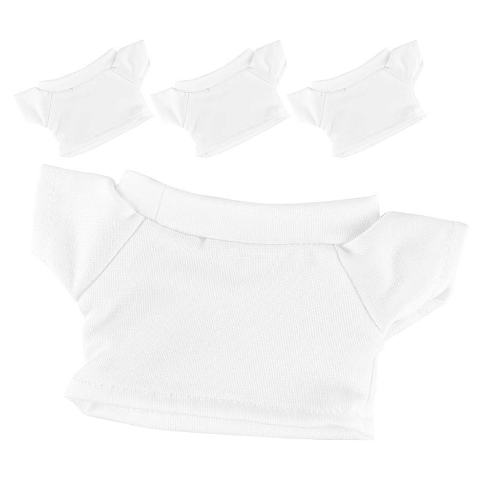 Bear Clothes Basic Bear Tee Shirt for Replacement with 4Pcs White Cotton Material