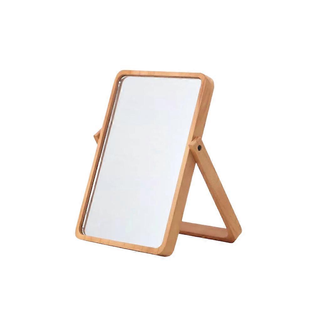 Hd Makeup Mirror Wooden Square Foldable Fill Light Mirror