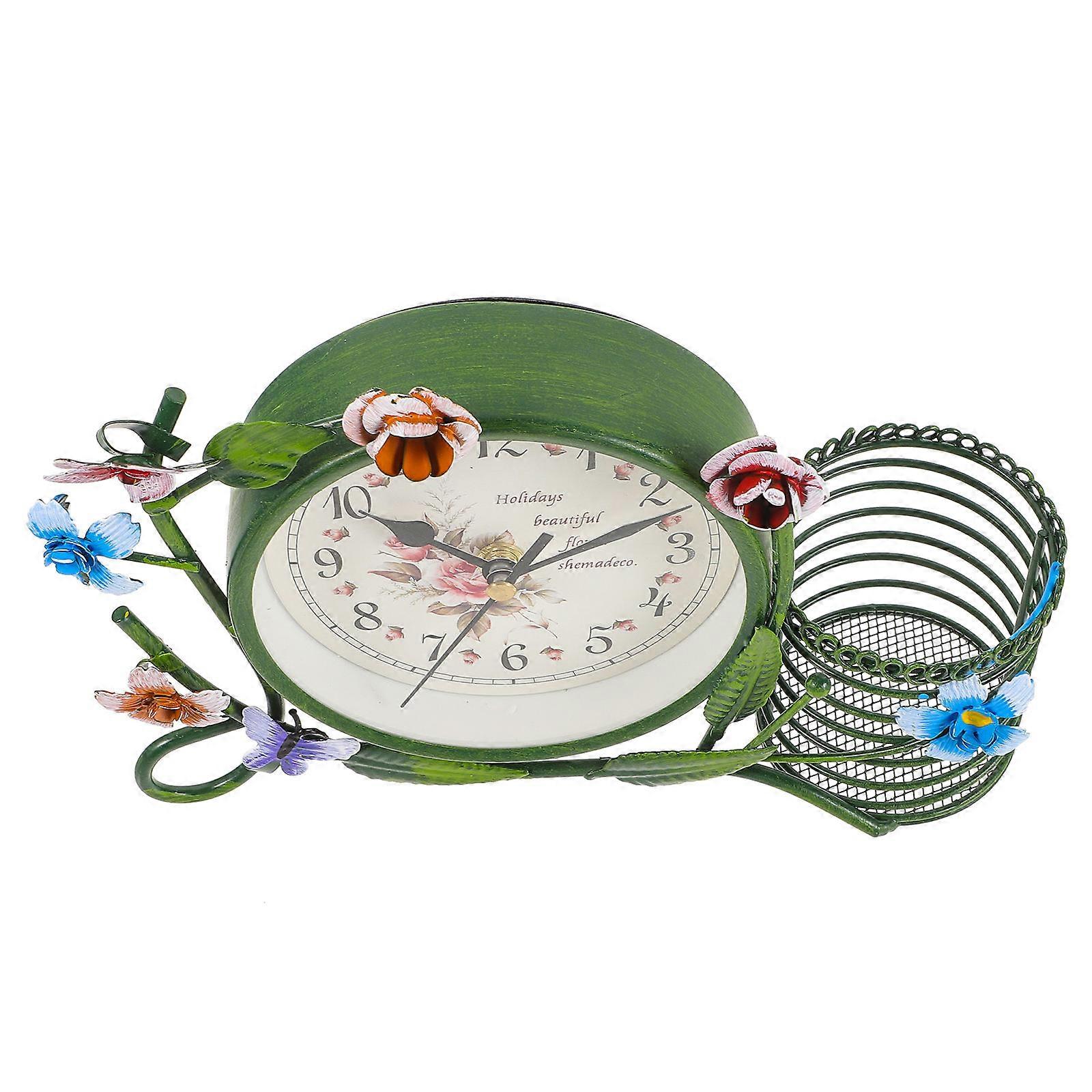 Retro Design Clocks For Living Room Decor Silent Function Iron Material 1Pcs