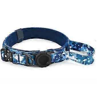For AirTag Holder Dog Collar Tactical Nylon Adjustable Anti Escape Explosion Proof Pet Collar, Size 