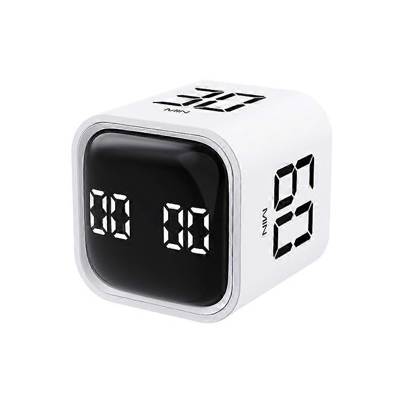 Mini Digital Timer with Gravity Sensor, LED Display, 4 Presets, Tourist Modes, Countdown, Cooking White