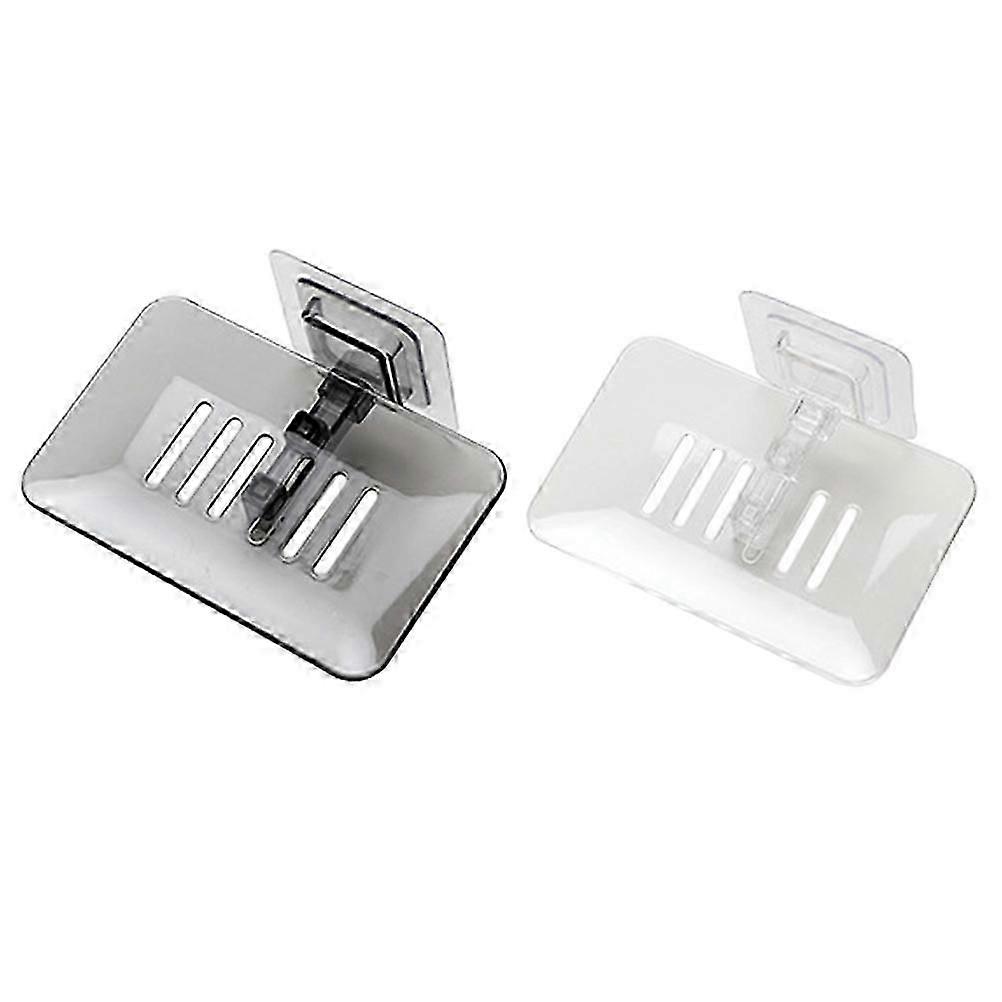 Bathroom Soap Holder Wall Mounted Soap Rack for Storage 2Pcs Draining Design