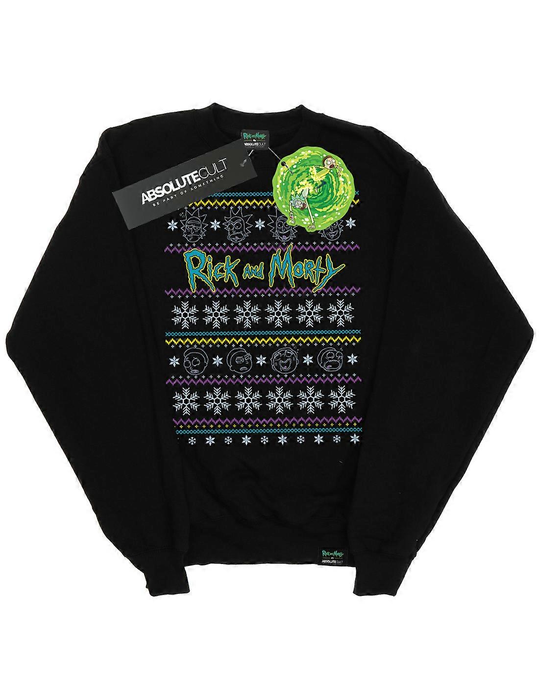 Rick e Morty MASC moletom de Faces de Natal