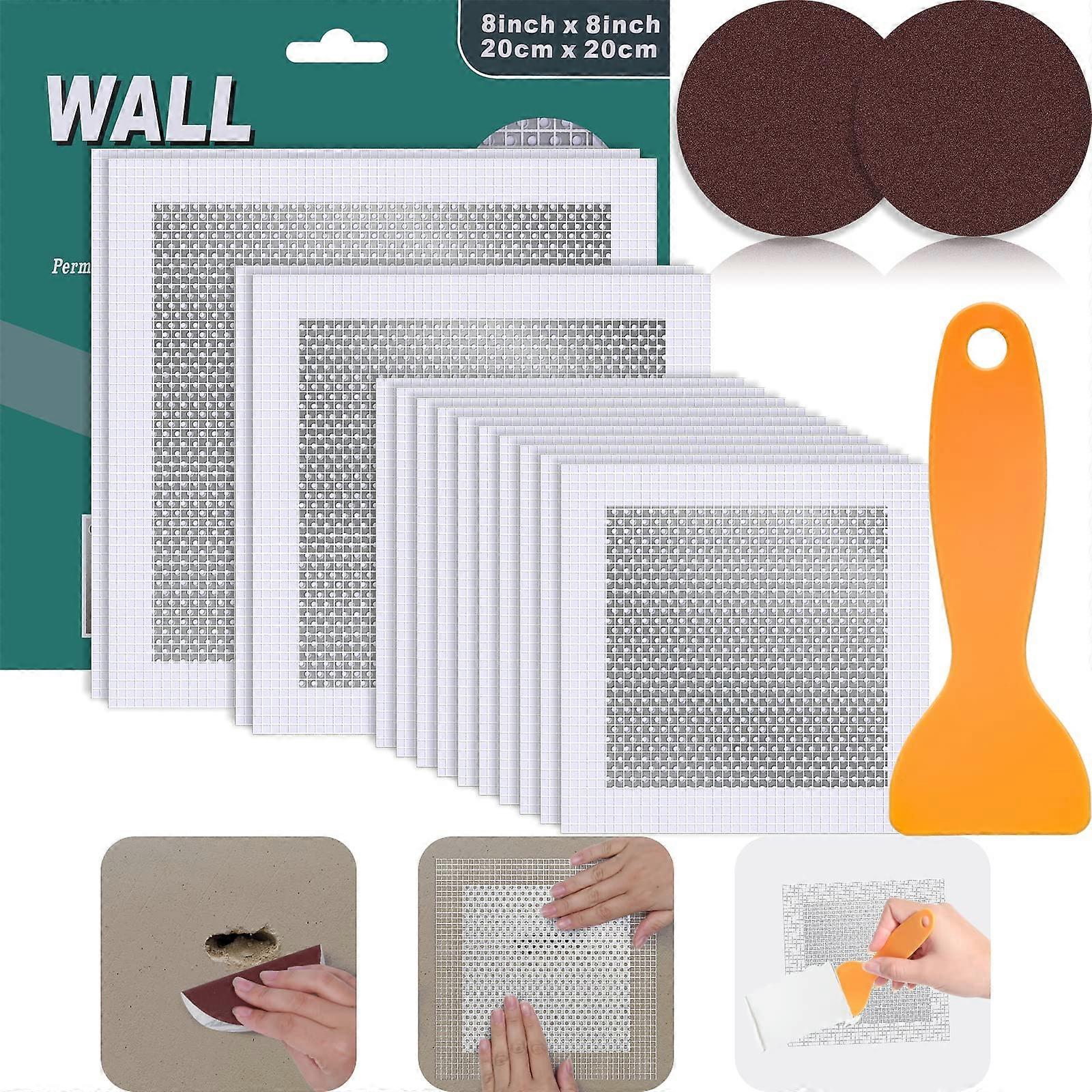 Drywall  Patch Kit 14 Pack with Multiple Sizes, Strong Adhesive Mesh for Large Wall Holes