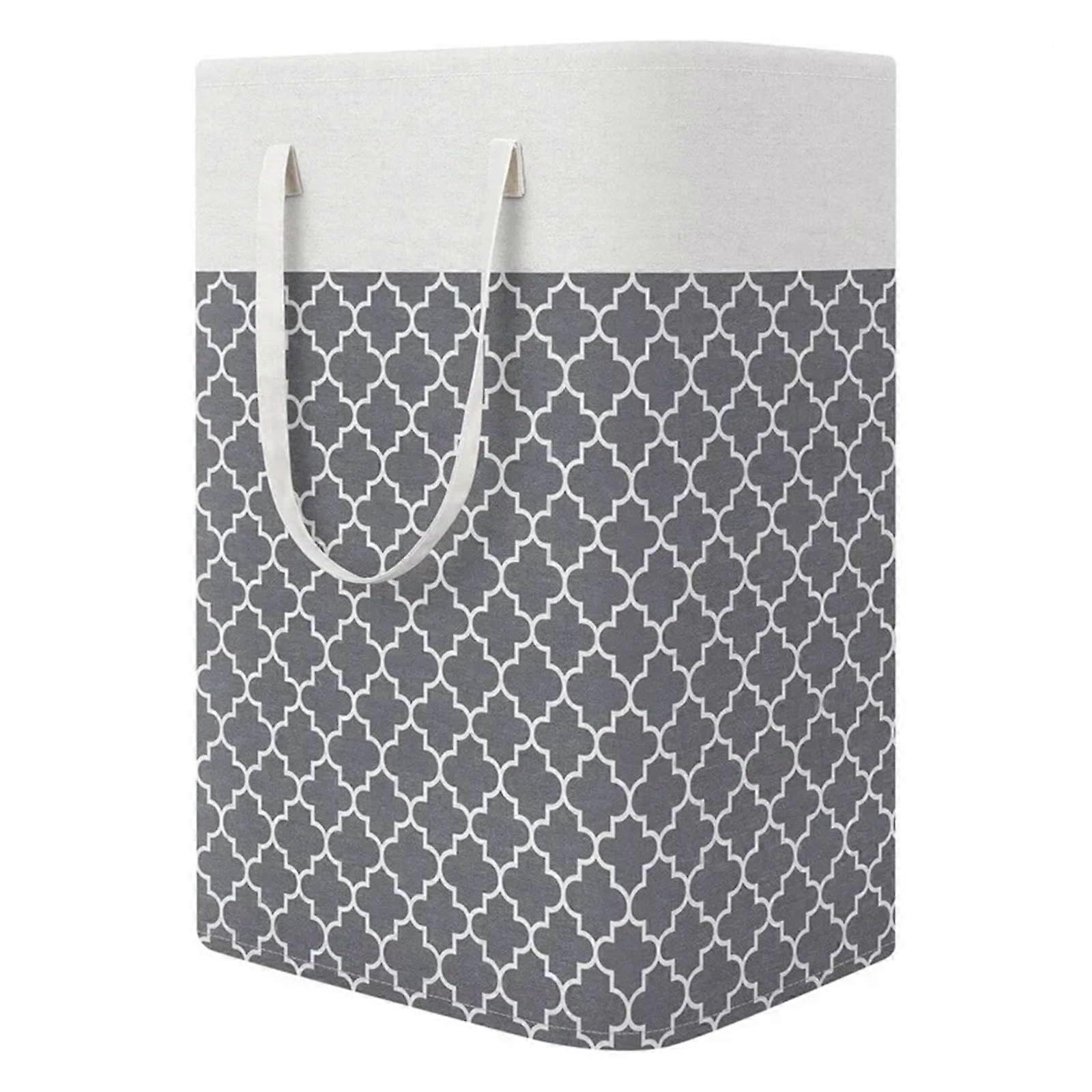 75L Large Capacity Waterproof Fabric Laundry Basket, Foldable Clothes Storage Bin 60x40x30cm