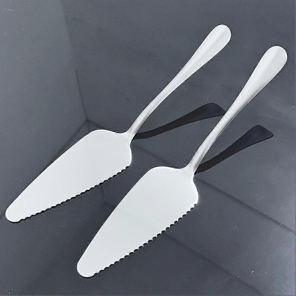 Stainless Steel Cake Server and Pizza Cutter with Ergonomic Handle, 10pcs Thin Style