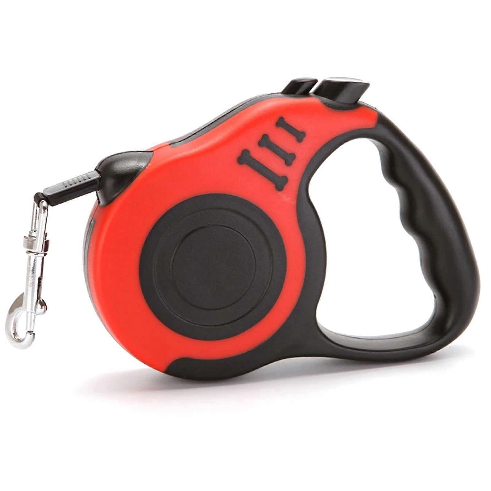 Retractable Dog Leash Tangle Tape Ergonomic Soft Grip 16.4ft for Small and Medium Pets Red