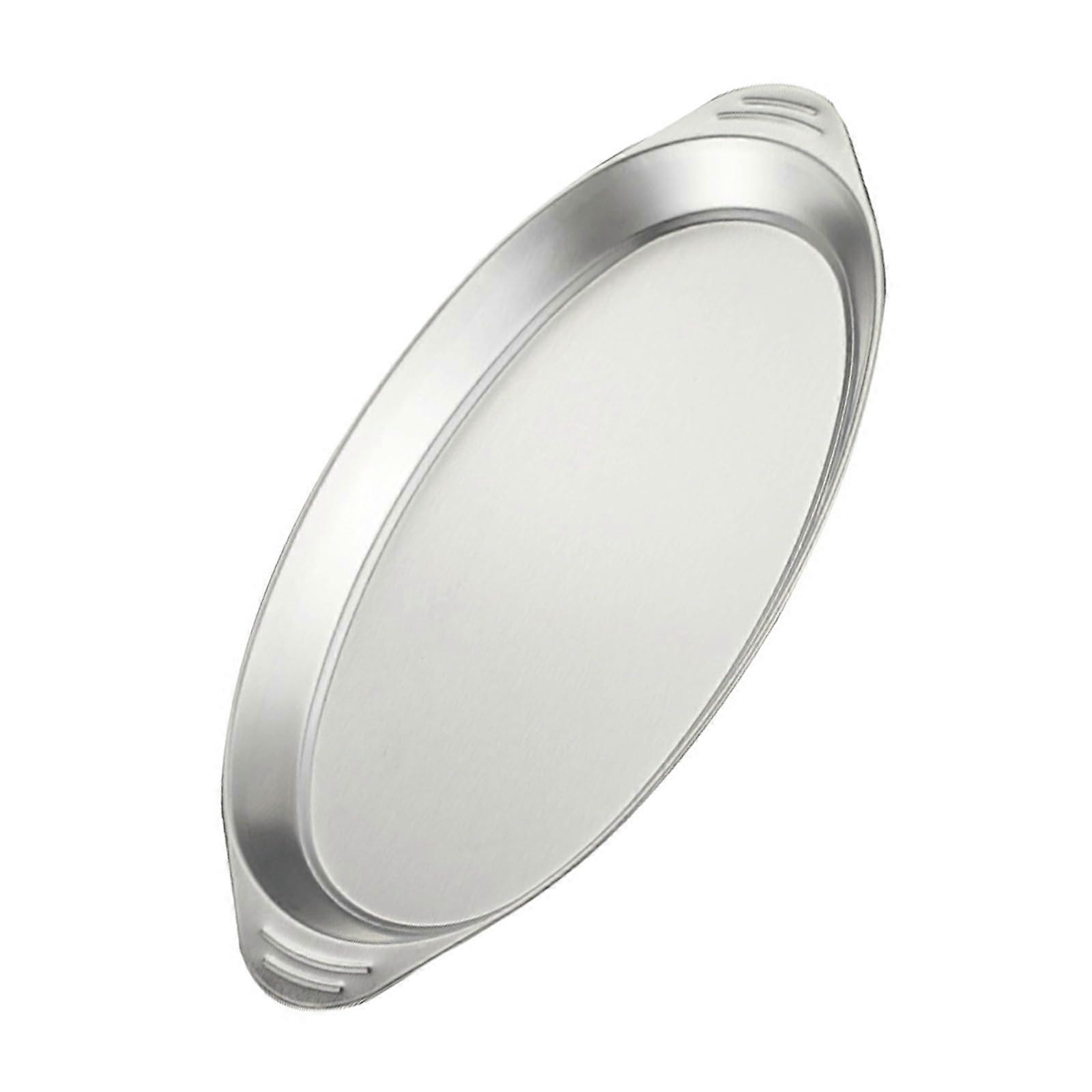 Large Stainless Steel Fish Steaming Tray with Handles, Rustproof Oval Platter, Dishwasher Safe