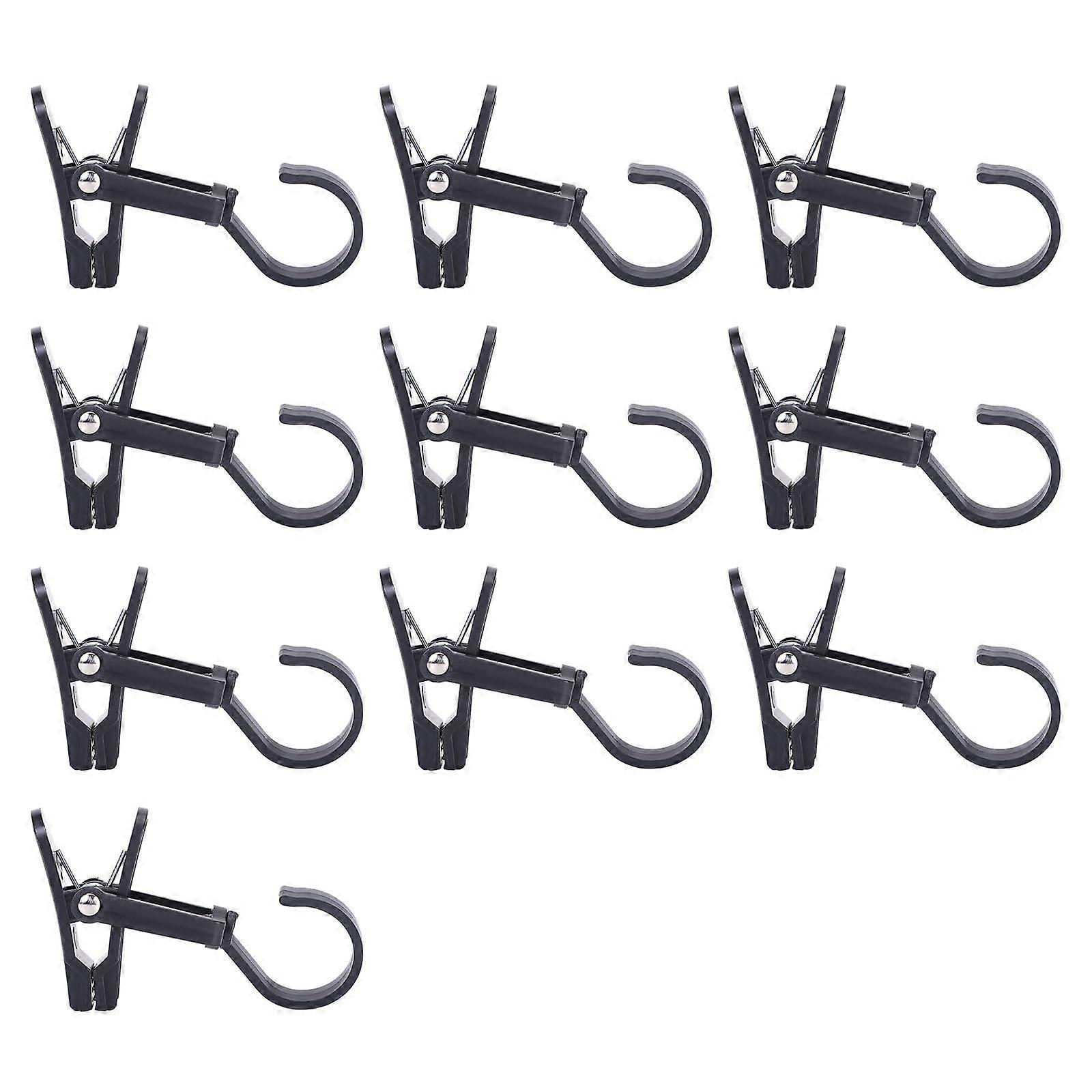 10pcs Plastic Clothes Hangers with Swivel Hook Clips, 360° Rotation, RustResistant, MultiUse