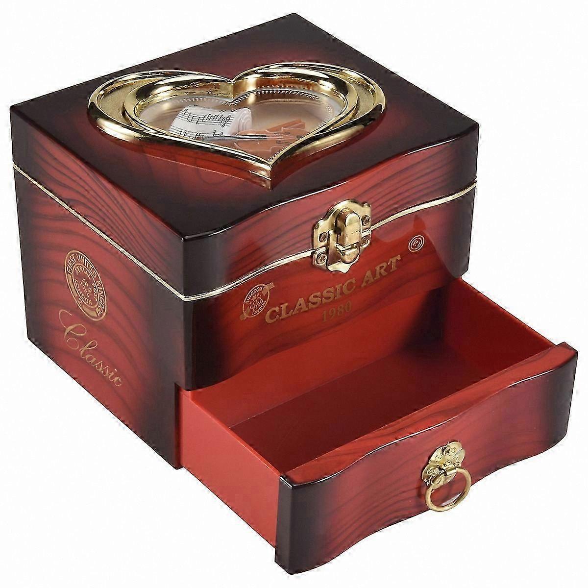 Rotating Music Box Clockwork Plastic Jewelry Box