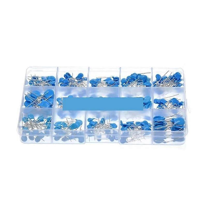 15 Values 300pcs  Voltage Ceramic Capacitor Assortment Kit with Organized Storage Box