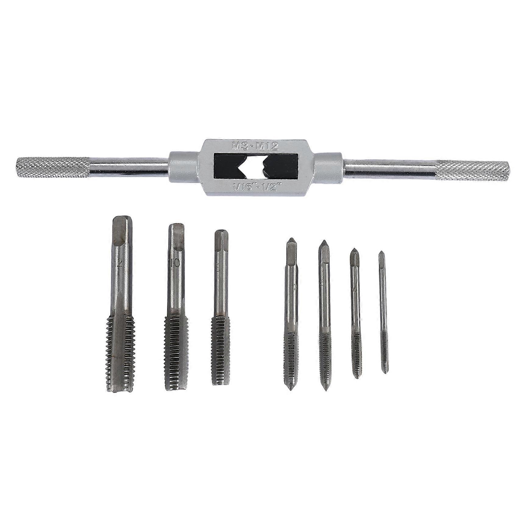 8 in 1 Tap Tool Set Thread Metric Machine Hand Screw Thread Plug Taps Set