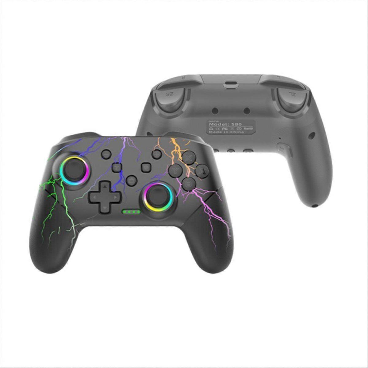 S80 Wireless Controller for Switch2/Switch/Lite/OLED Bluetooth Controller RGB Lighting 6-+Vibration+Turbo