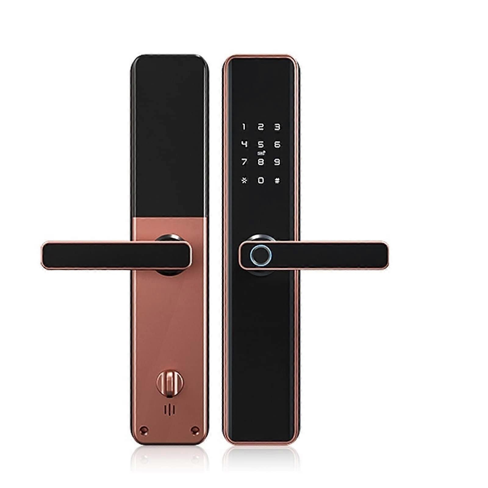 Smart Door Lock with Fingerprint and Keypad, App Control, AntiTheft Alarm, C Grade Cylinder, Silver