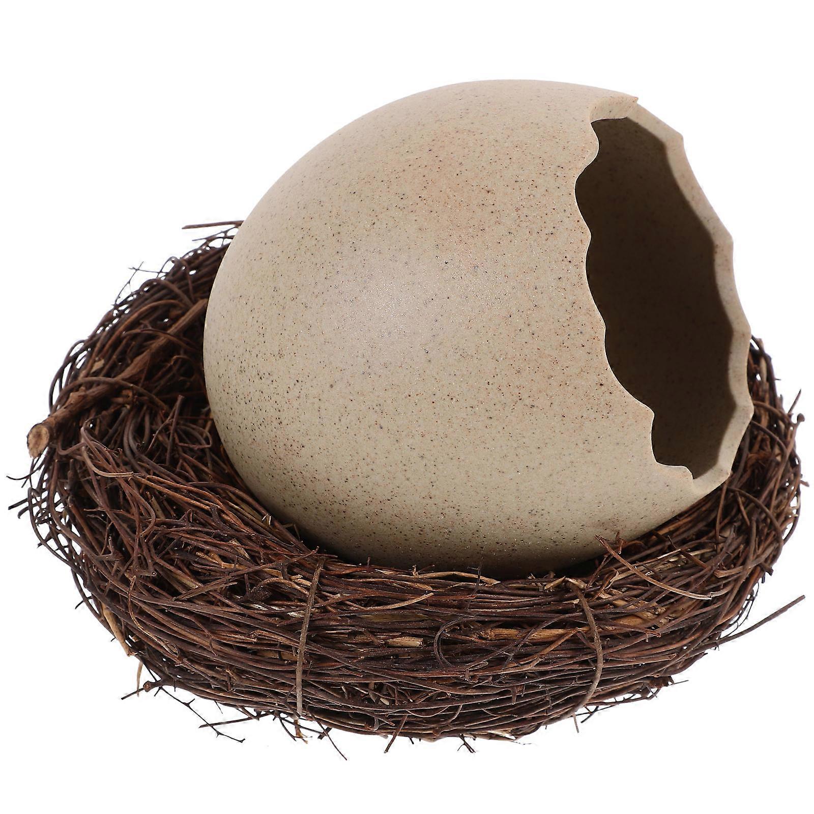 Bird Nest Shaped Ceramic Bowl for Storage 5Sets Eggshell Style Bowls