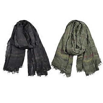 Conjunto de bufandas de rayas multicolor para hombre y mujer, para fiestas, viajes, moda, 175 x 40 cm, protector solar, 2 unidades