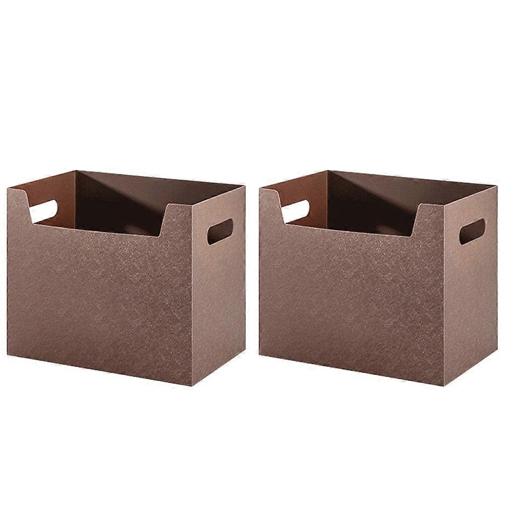 2 Pcs Stackable Cube Storage Bins Box File PP Material Container Office Student