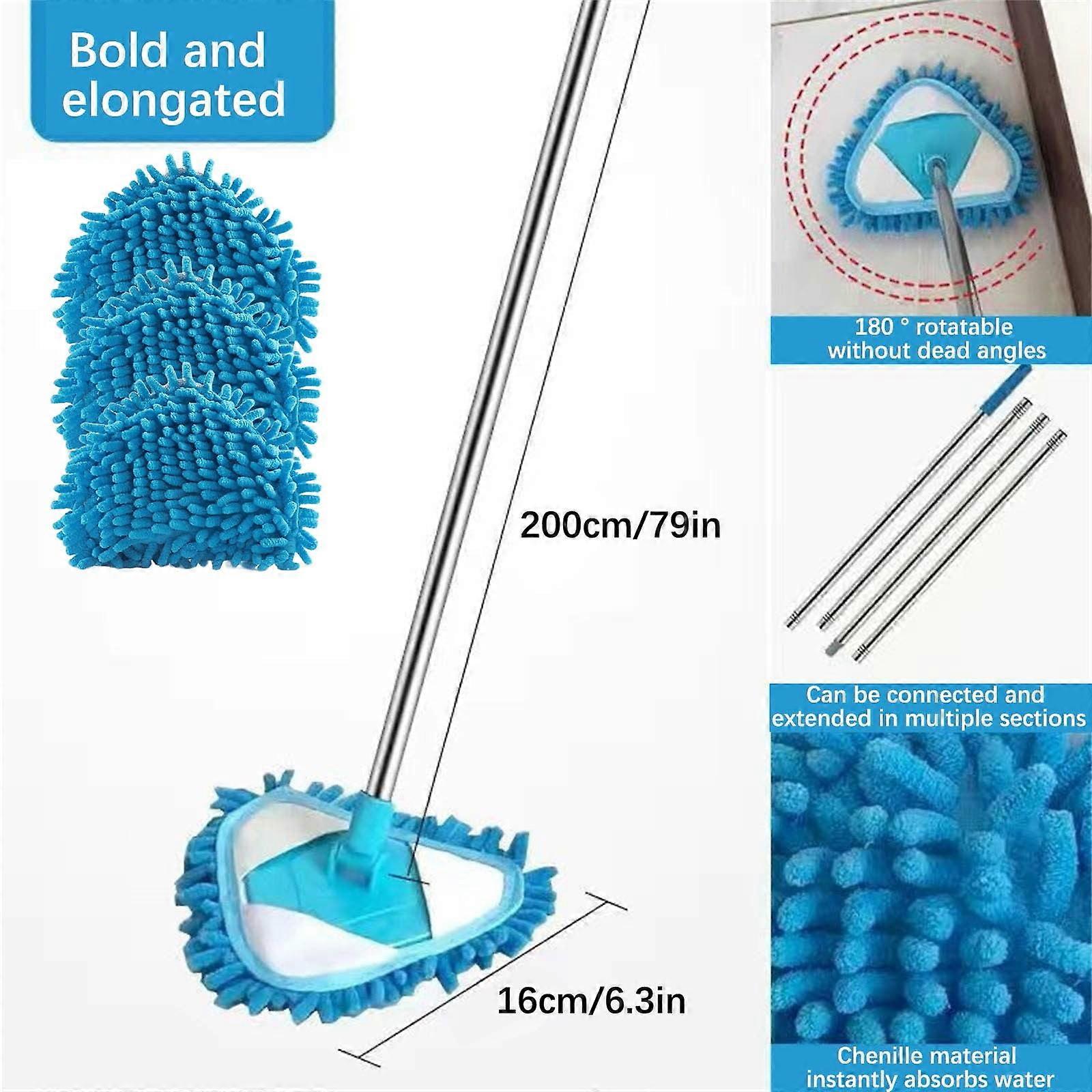 Triangular Mop,Wall Cleaner Mop,Multifunctional Cleaning Mop,Triangle Baseboard Scrubber for Painted Walls,Window,Floor,Baseboard