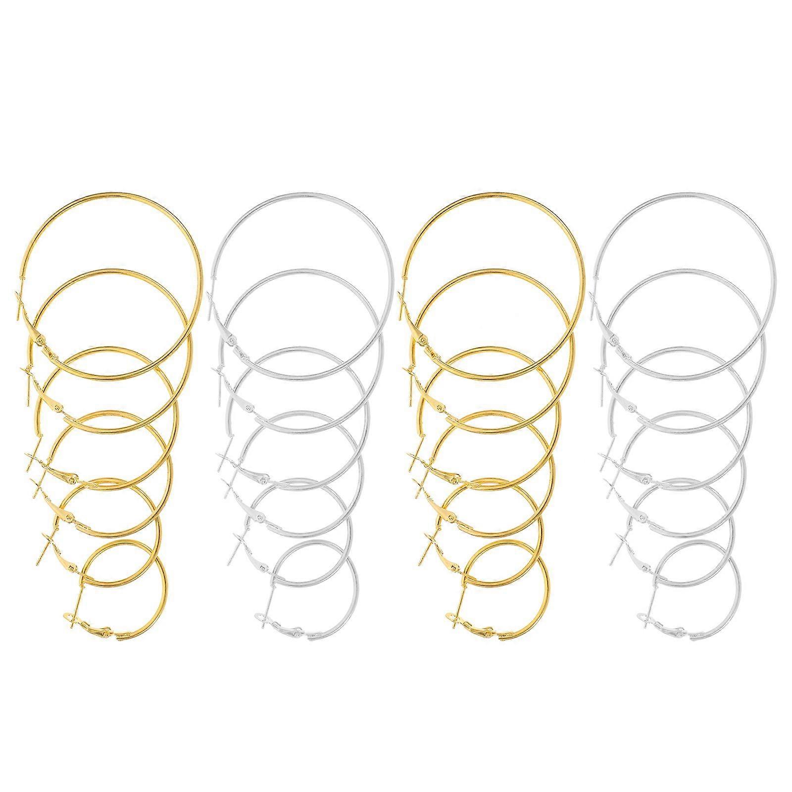 24 Pairs Earrings Beading Earring Round Beading Open Beading