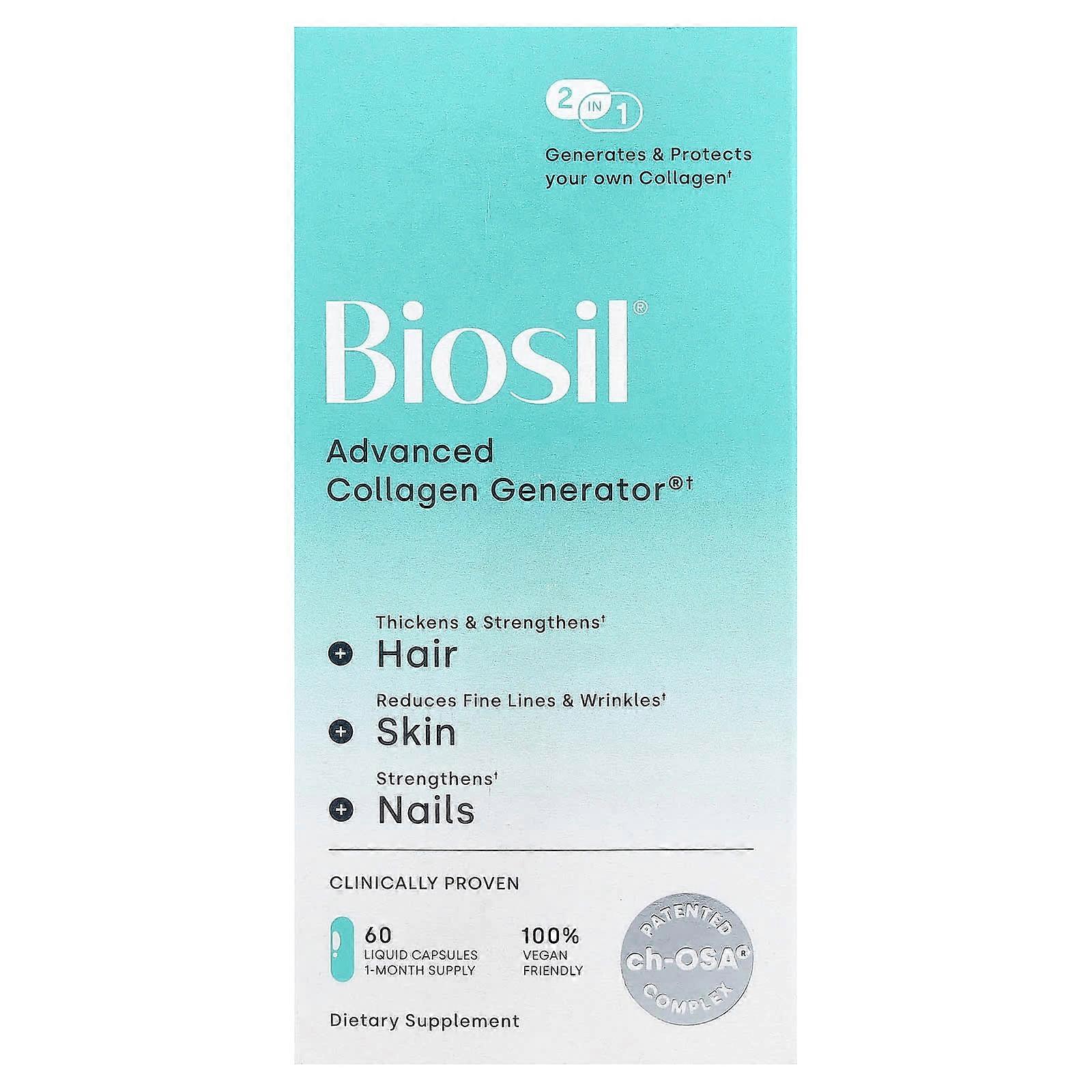 BioSil, Advanced Collagen Generator, 60 Small Vegan Liquid Capsules