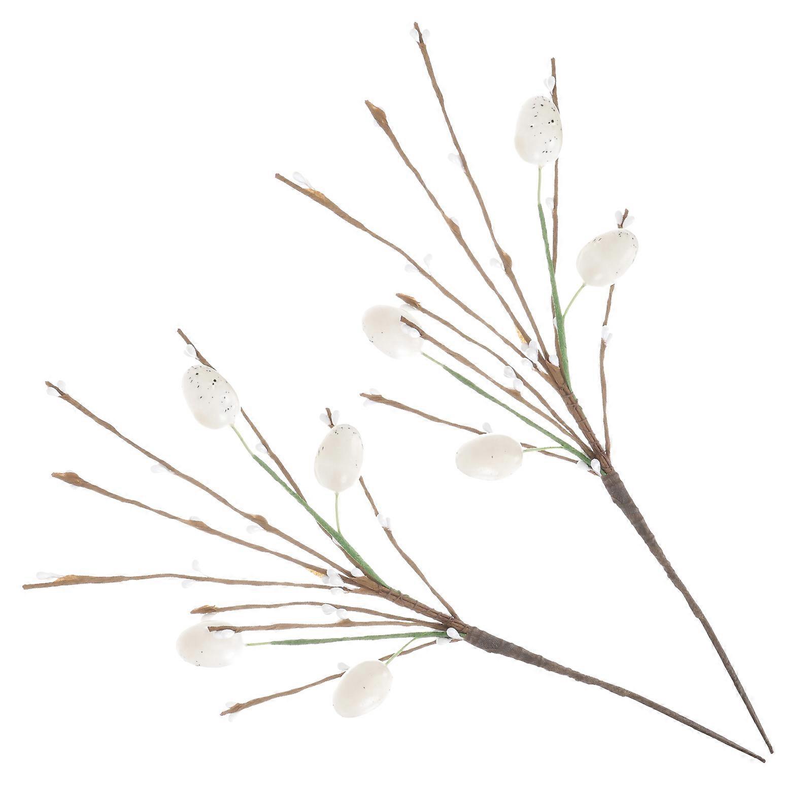 2Pcs Easter Egg Stems DIY Easter Eggs Tree Branches Artificial Eggs Stem Picks Party Favor