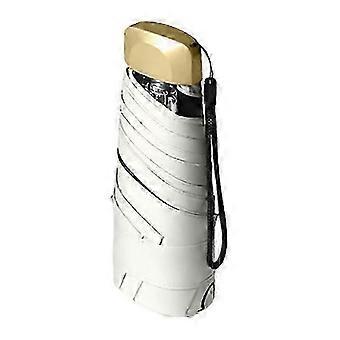 (Beige) Strapazierfähiger Regenschirm mit Windschutz, kleiner Faltschirm für Reisen und Alltag, beige
