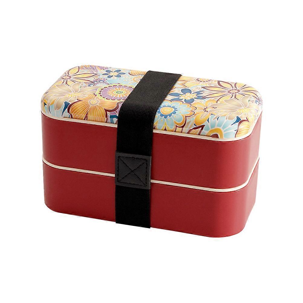 Double Tier Japanese Bento Box Food Container for Storage 2 Stackable Boxes
