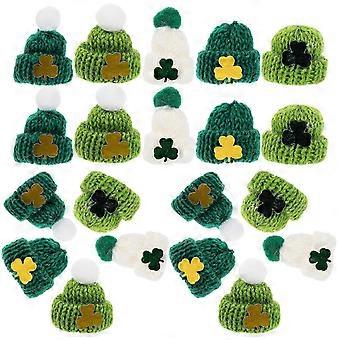 Mini chapéus decorativos para o Dia de São Patrício, 25 peças, acessórios em mini lã tricotada.