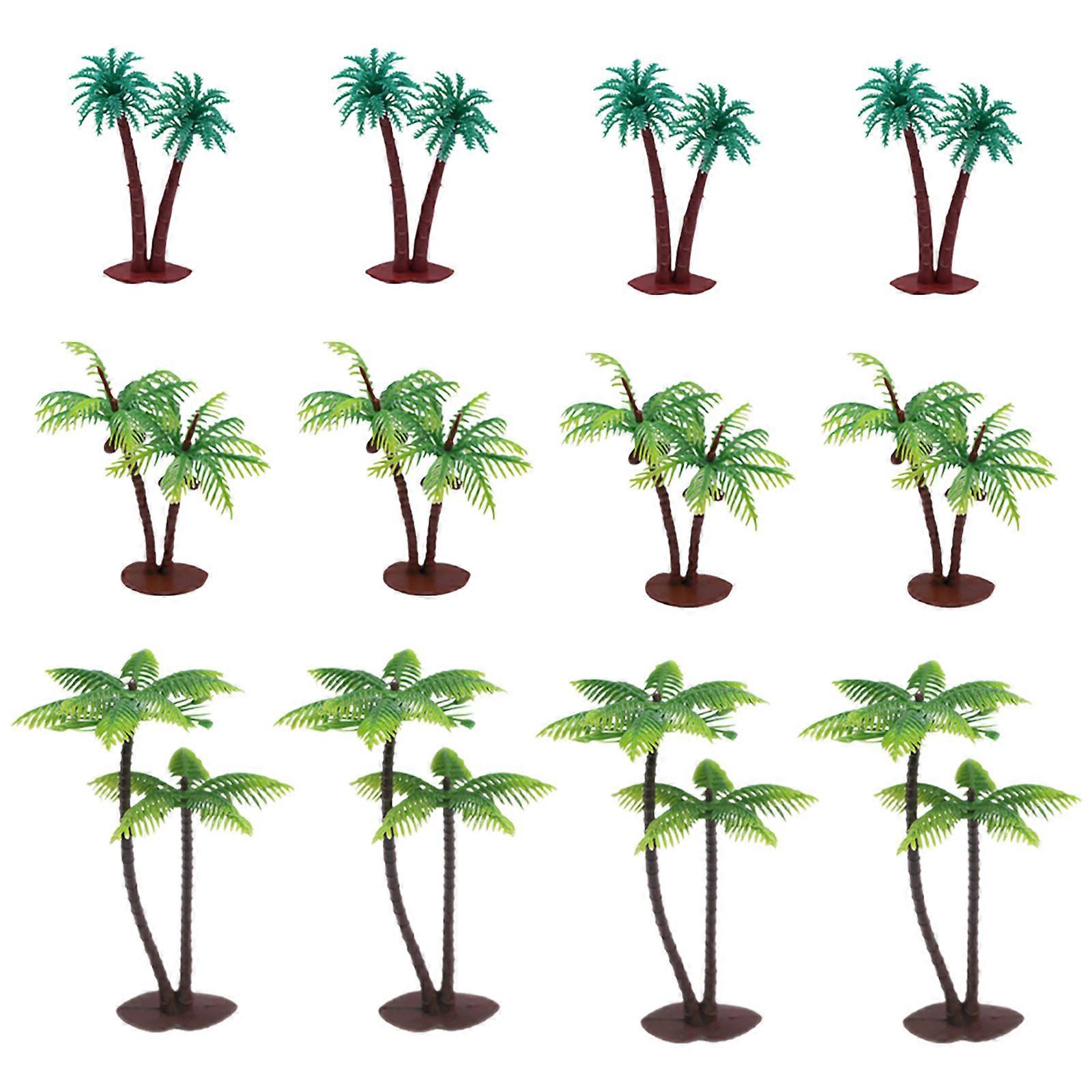 Simulation Coconut Tree Model for DIY Decor with 60Pcs Realistic Miniature