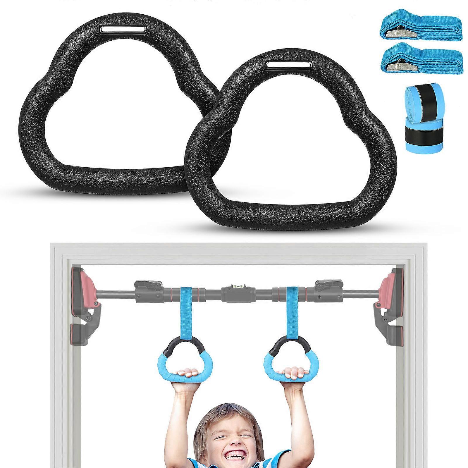 Gymnastic Rings for Pull Up Exercise with Adjustable Straps 4Pairs