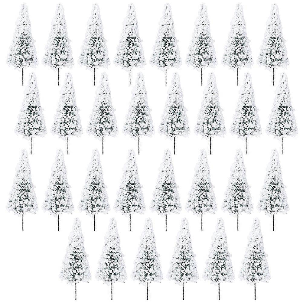 Cedar Tree Model for Decoration Use 30Pcs Artificial White Trees