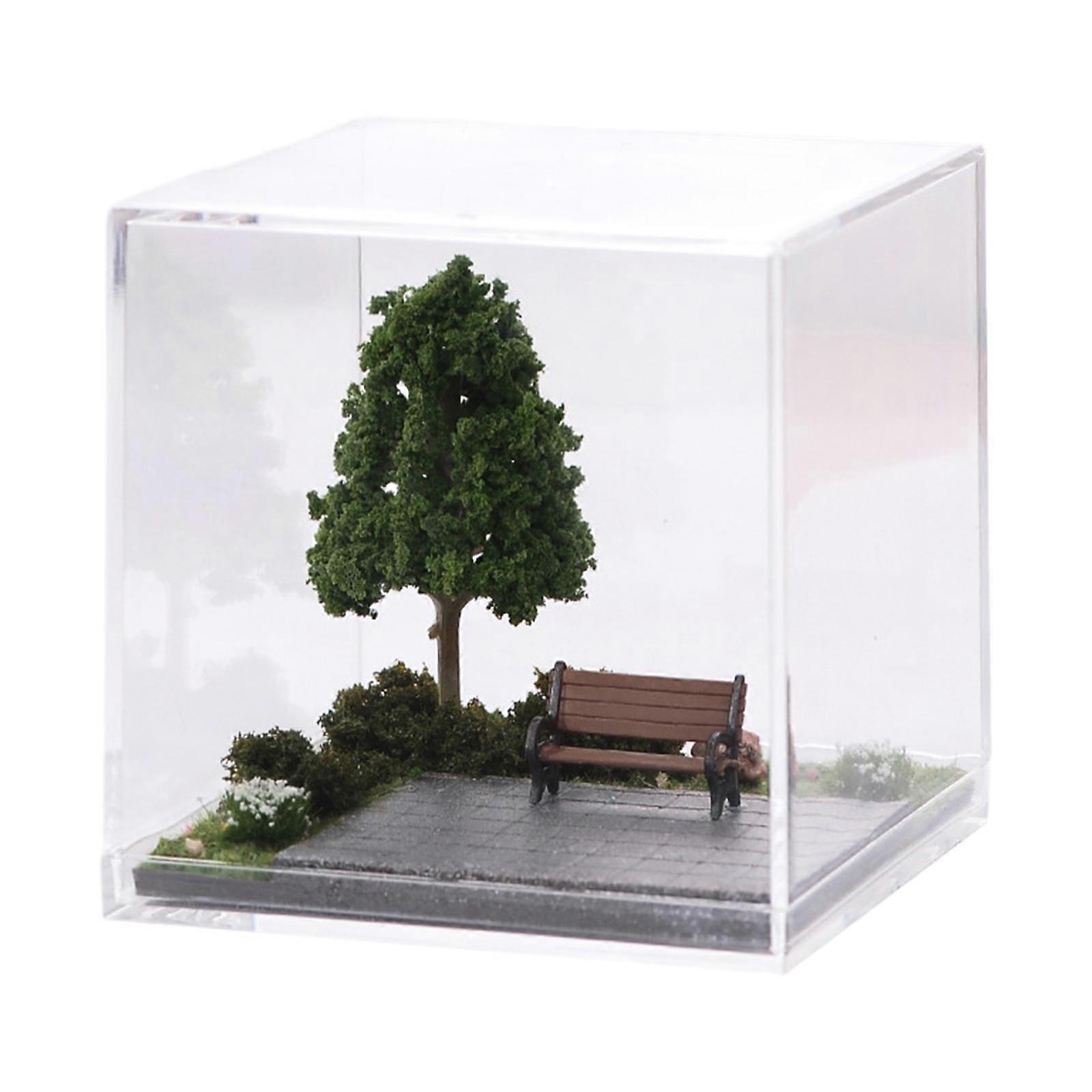 Miniature Diorama Display Case 1:64 Scale for Tiny Figures Dustproof Cover