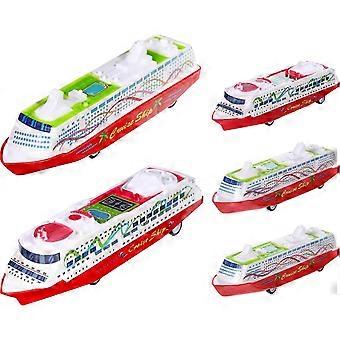 5Pcs Cruise Ship Model Pull Back Ship Toy Pull-back Steamship Gliding Toys (Random Style)