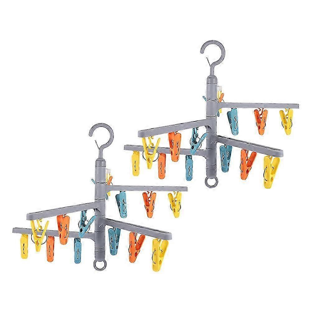 Clothes Rack Household Drying Rack for Laundry Use 2Pcs Rotatable Folding
