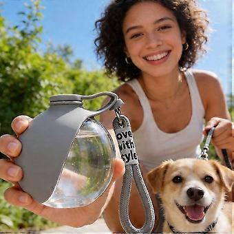 Dogs Drinking Bottle with Silicone Bowl 285ml Leak-Proof Water Bottle compatible with Cats Dogs Portable Outdoor Dispenser